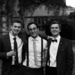 students at formal in Fellows' Garden